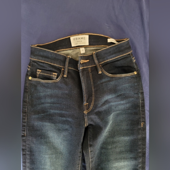 Navy Blue Frame Denim Jeans - Picture 2 of 16